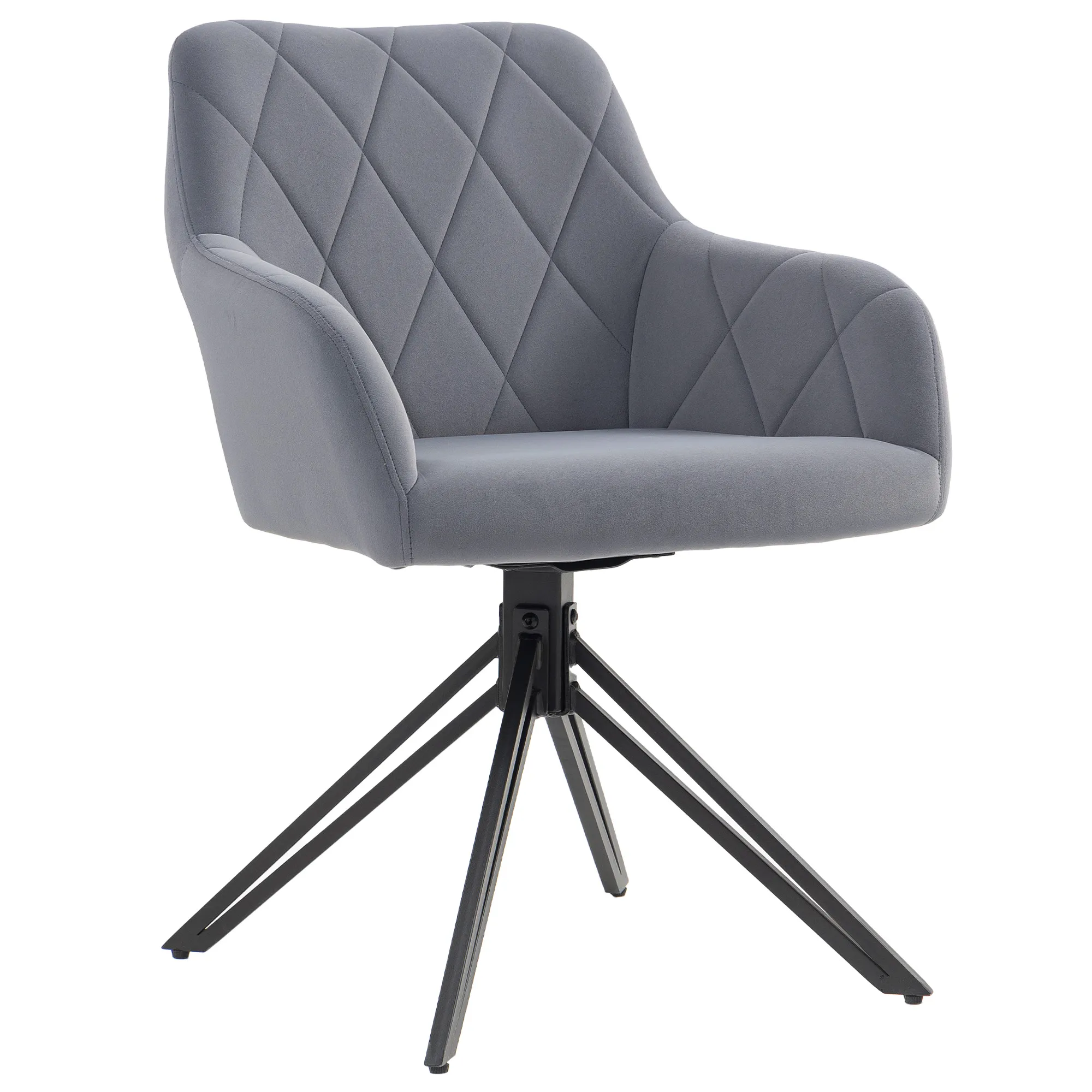 Akzentstuhl im Retro-Design Samtoptik 58 cm x 60,5 cm x 79 cm Stahl Grau Akzentstuhl im Retro-Design Samtoptik 58 cm x 60,5 cm x 79 cm Stahl Grau