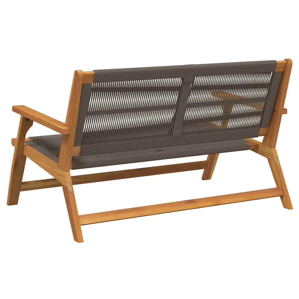 Moderne Gartenbank aus Echtholz, 122 x 76 x 73 cm, Grau
