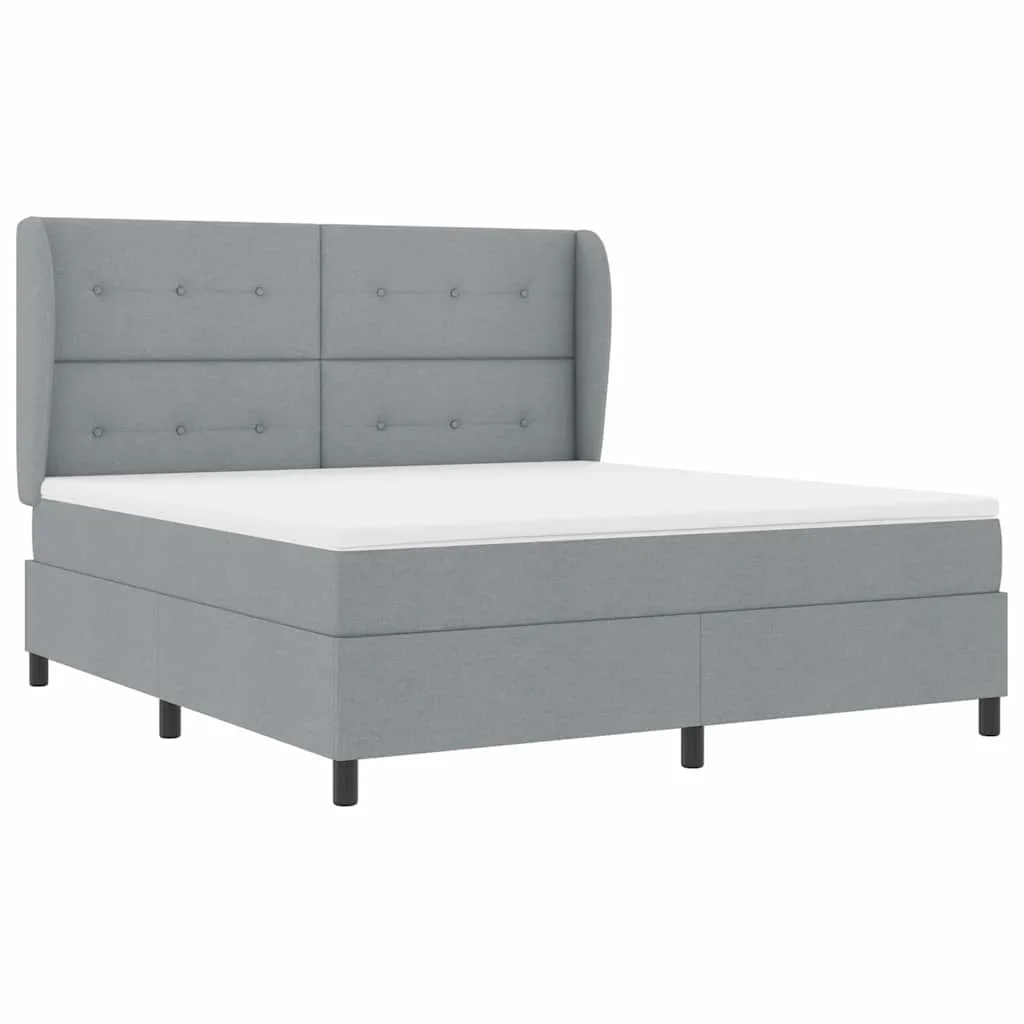 Boxspringbett Hellgrau 180x200 cm mit Matratze und Topper