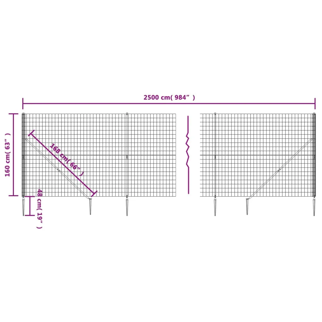 Grüner Maschendrahtzaun 1,6 x 25 m mit PVC-beschichtetem Stahl