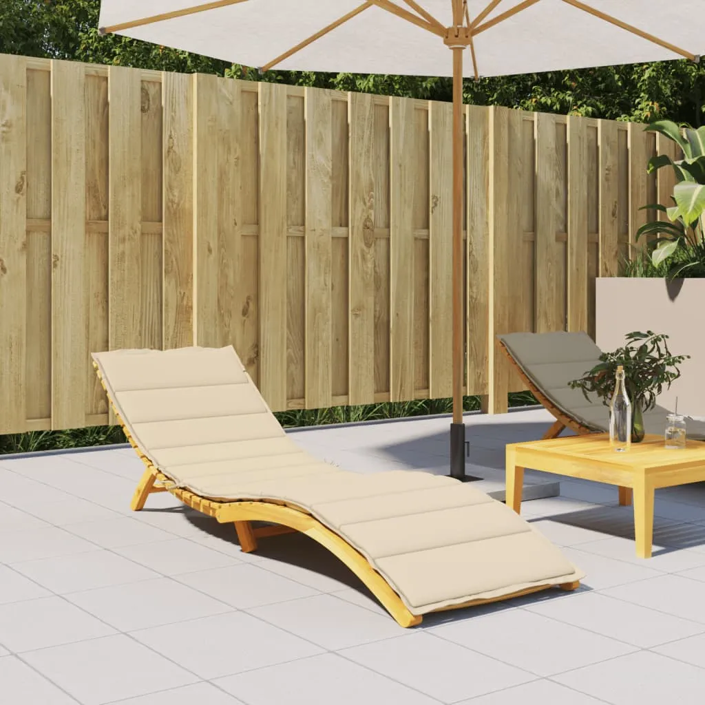 Beige Liegenauflage aus Oxford-Gewebe 200 x 60 x 3 cm