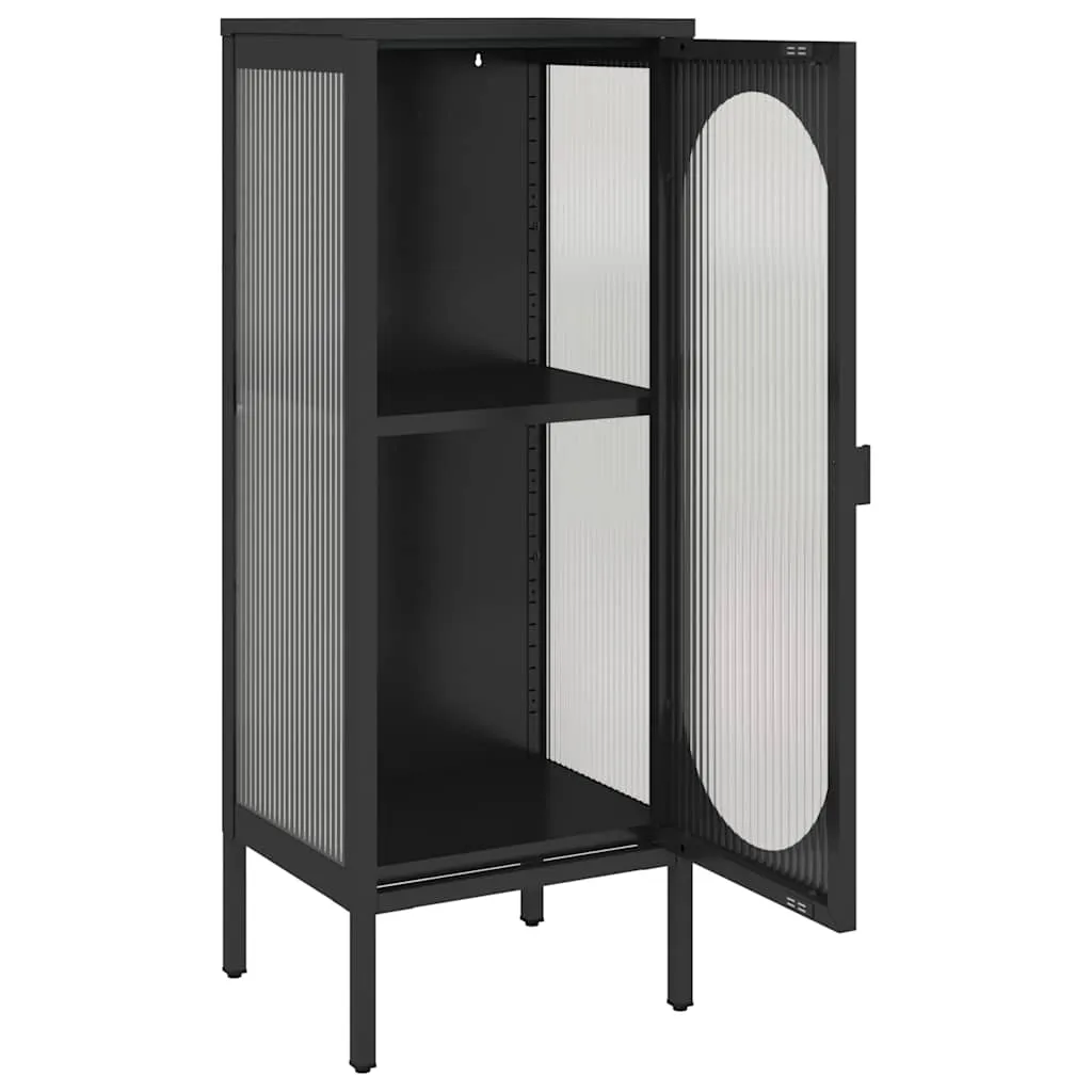 Klassisches Sideboard 40x35x105 cm Schwarz mit pulverbeschichtetem Stahl