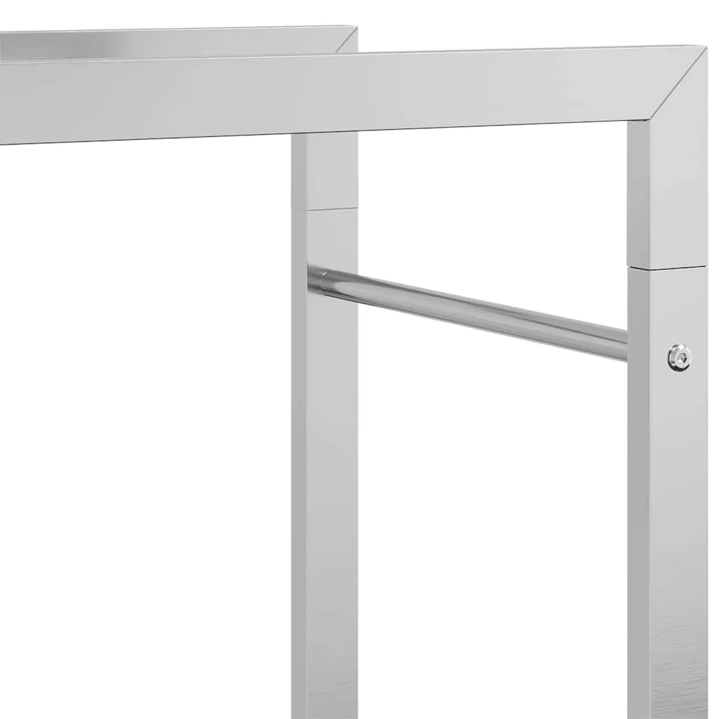 Kaminholzregal Edelstahl 50 x 28 x 56 cm Silbern