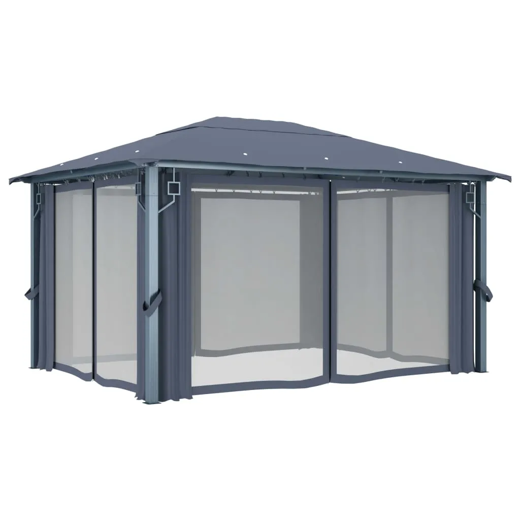 Pavillon Anthrazit 400x300x270 cm mit Aluminium- und Stahlgestell