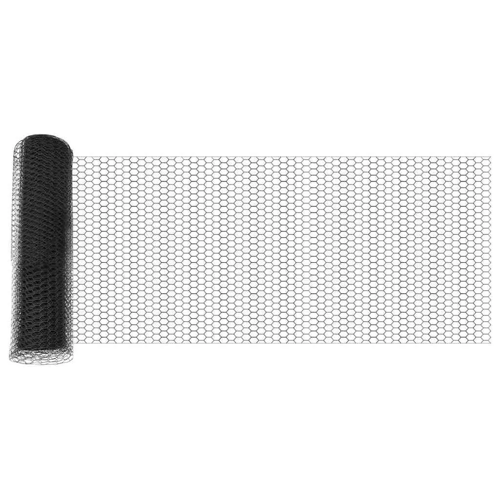 Hexagonzaun Grau 50 x 0,5 m - Moderner Gartenzaun