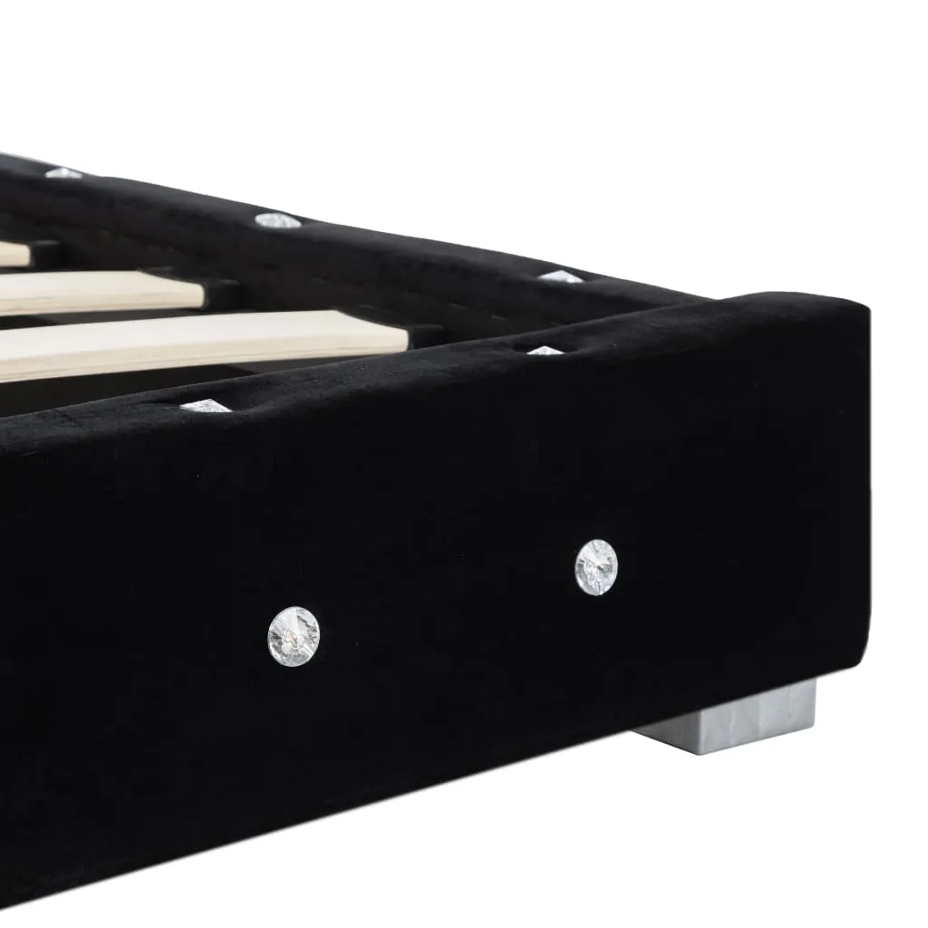Bettgestell Schwarz Samt 180x200 cm