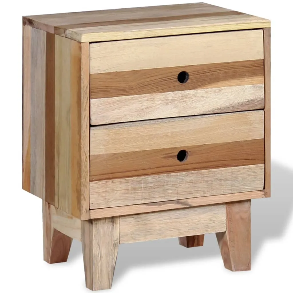 Nachttisch aus massivem Altholz Beige 30 x 40 x 50 cm
