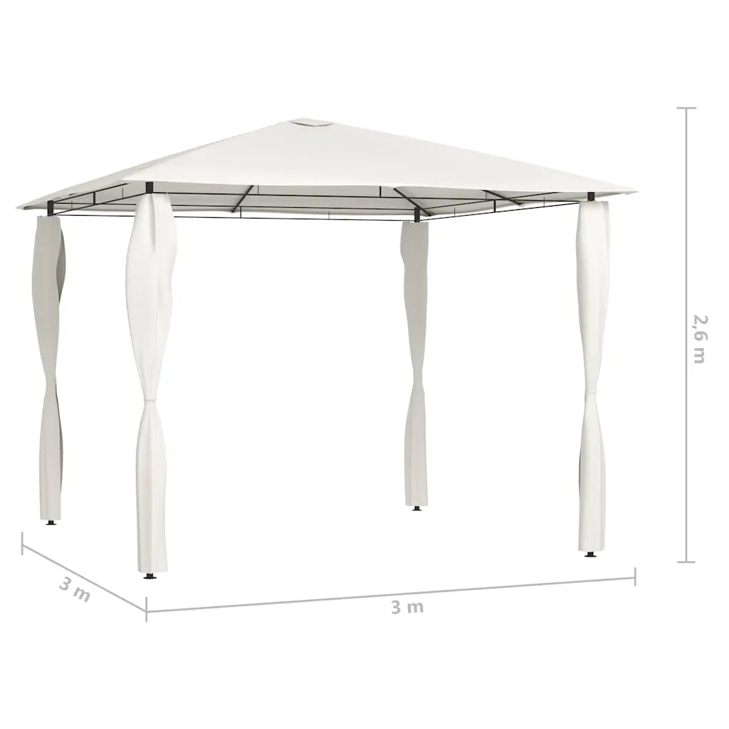 Pavillon 3x3x2,6 m Creme mit Stahlkonstruktion