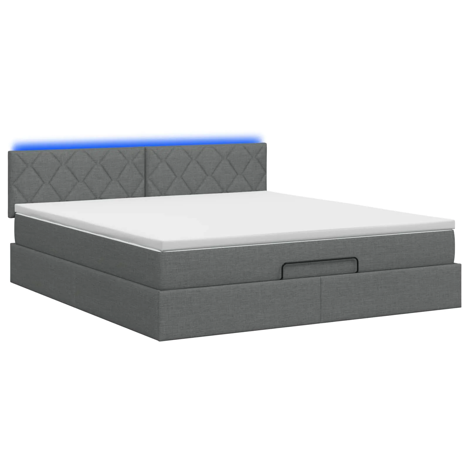 Ottoman-Bett mit Matratze 203 x 144 x 88 cm Dunkelgrau