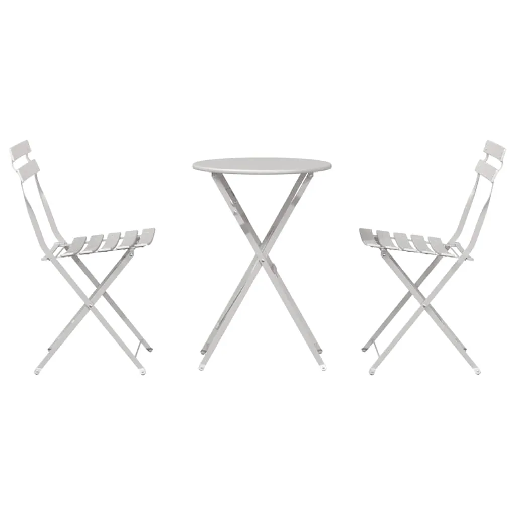 Stahl-Falt-Bistro-Set Beige 50 x 50 x 71 cm