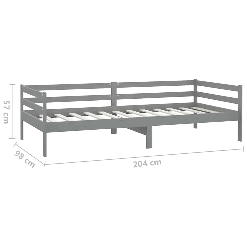 Multifunktionales Tagesbett aus massivem Kiefernholz 204x98x57 cm Grau