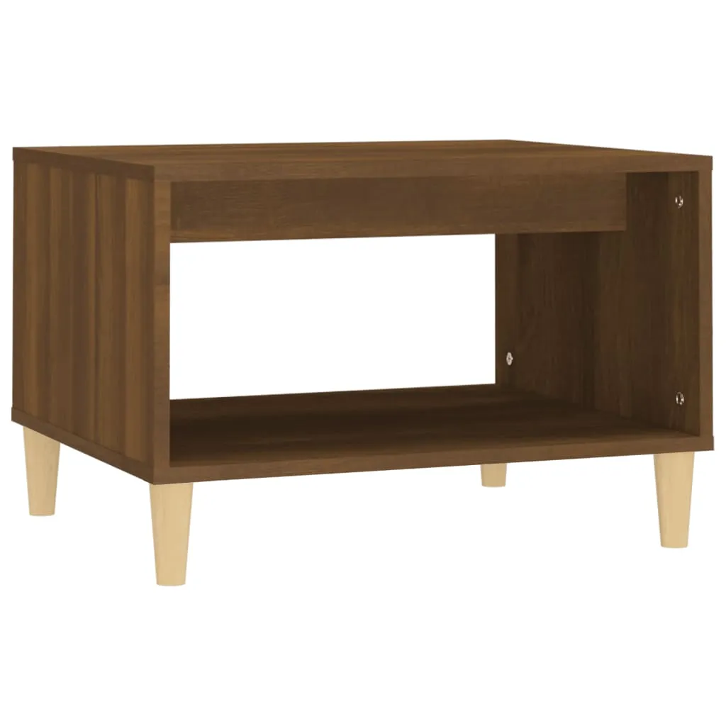 Moderner Couchtisch 60 x 50 x 40 cm Braun Eichen-Optik aus Holzwerkstoff und Massivholz