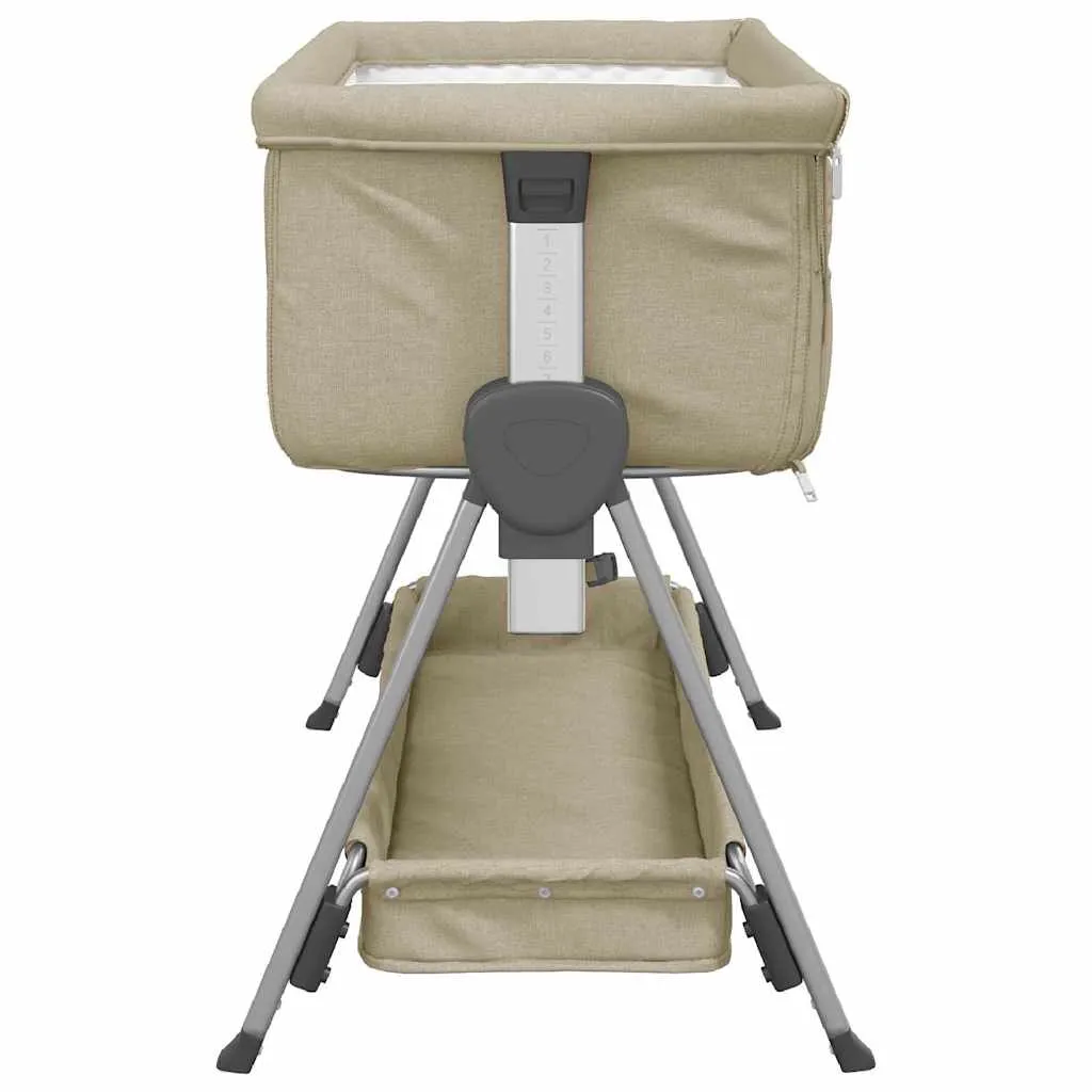 Babybett Taupe 93x56x(70-82) cm mit Matratze und Stauraum