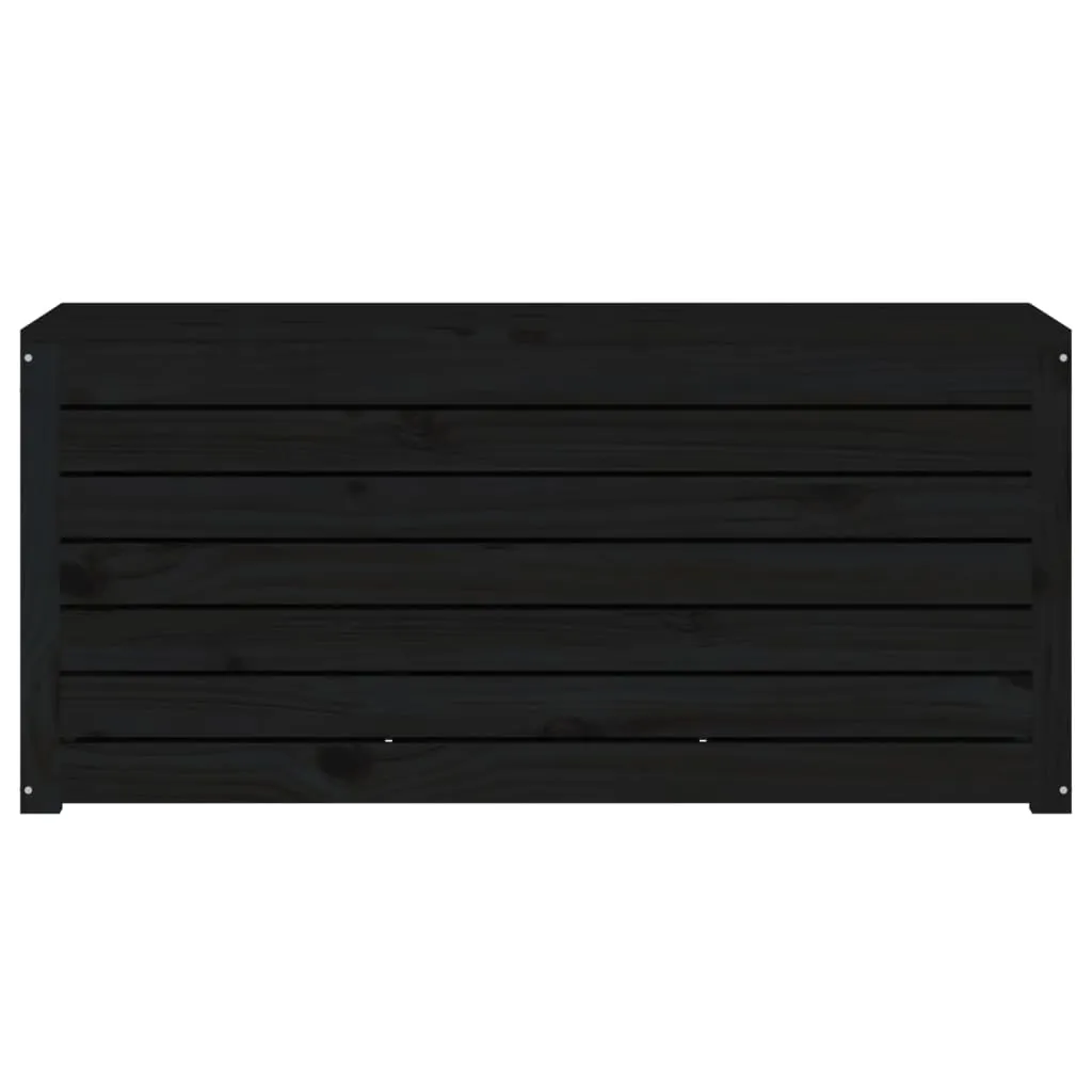 Gartenbox aus massivem Kiefernholz 101 x 50,5 x 46,5 cm Schwarz