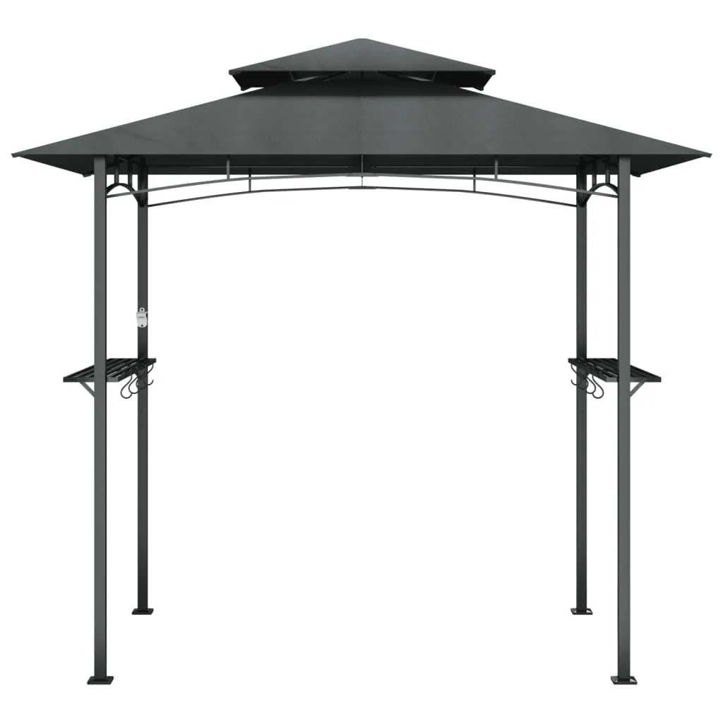 Grillpavillon Anthrazit 240x150x243 cm mit Stahlrahmen und Polyester-Dach