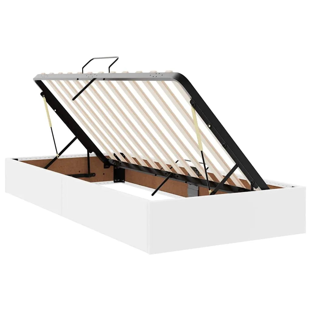 Aufbewahrungsbett mit Matratze 200 x 200 cm Reinweiß