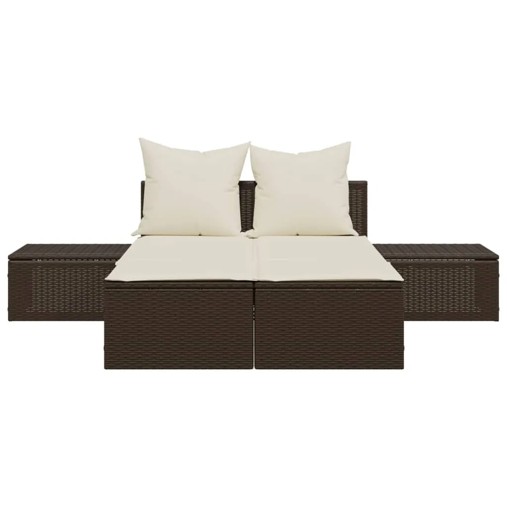 Bequeme Doppelliege 104 x 162 cm in Braun
