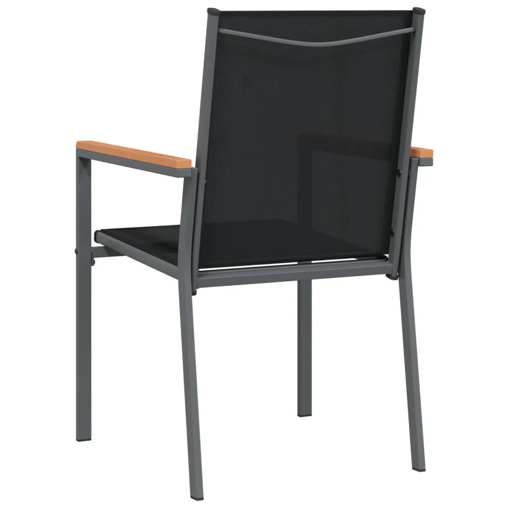 Schwarze Gartenstühle 55 x 61,5 x 90 cm aus Textilene und Stahl