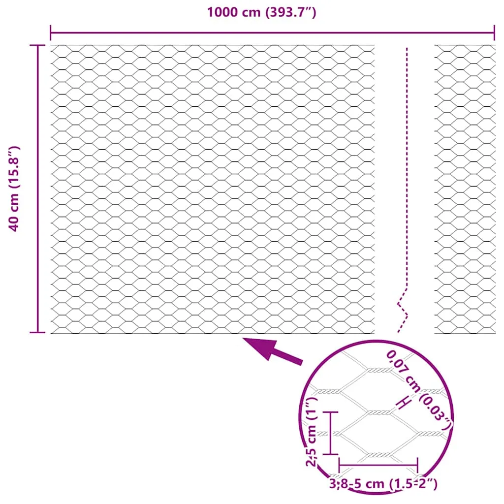 Hexagonzaun Grau 10 x 0,4 m – Moderner Gartenzaun