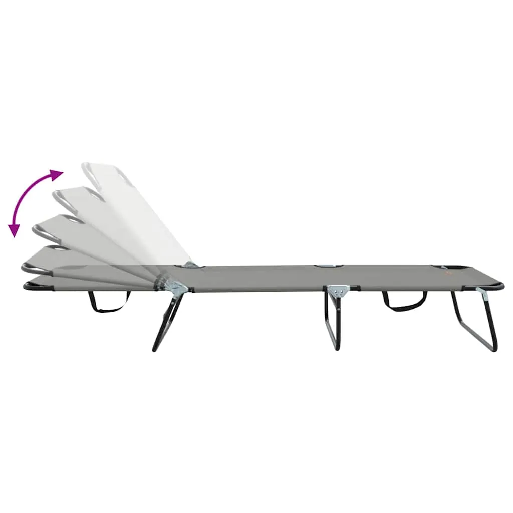 Klappbare Sonnenliege 188 x 57 x 86,5 cm Grau Polyester