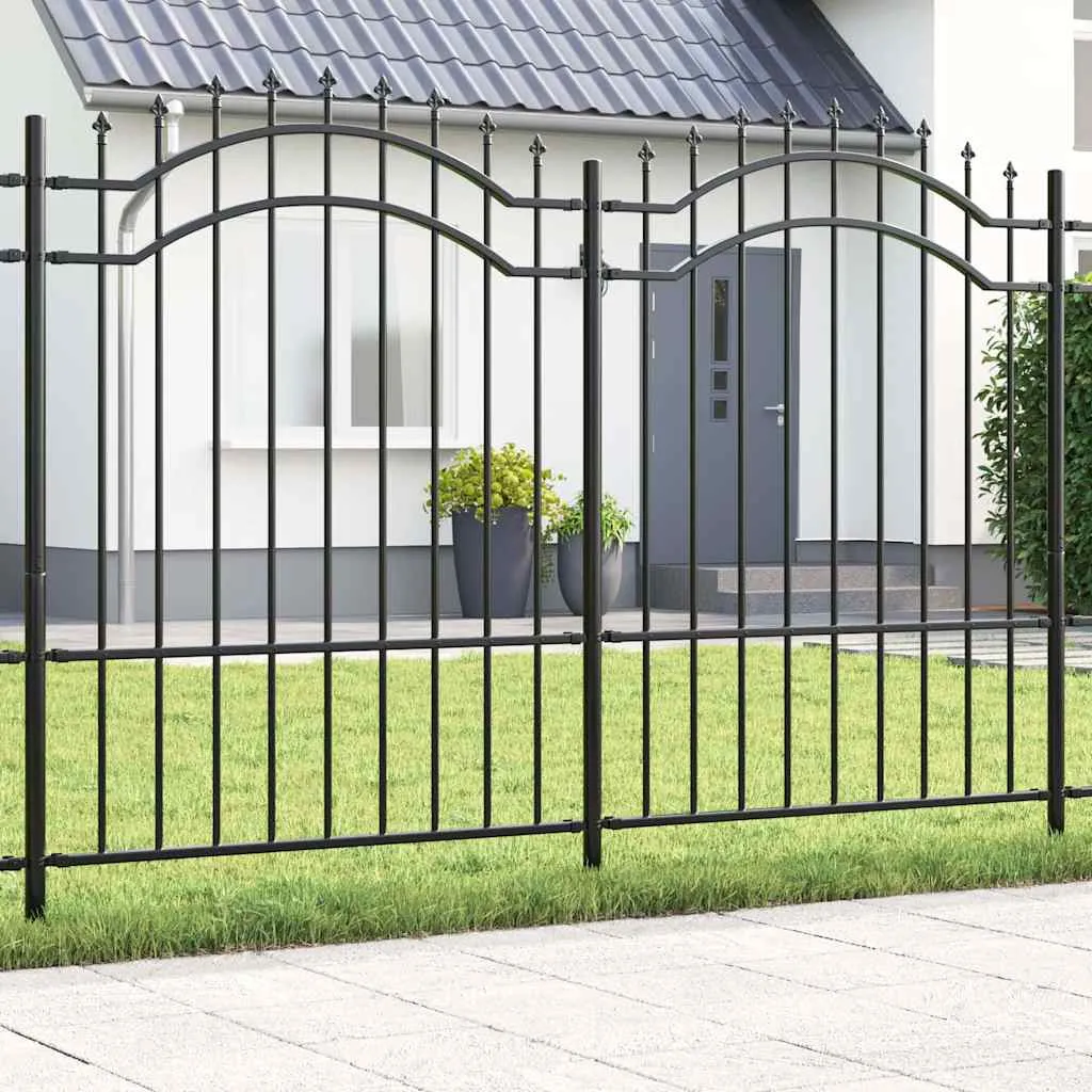 Moderner Gartenzaun 240x190 cm in Grau aus pulverbeschichtetem Stahl