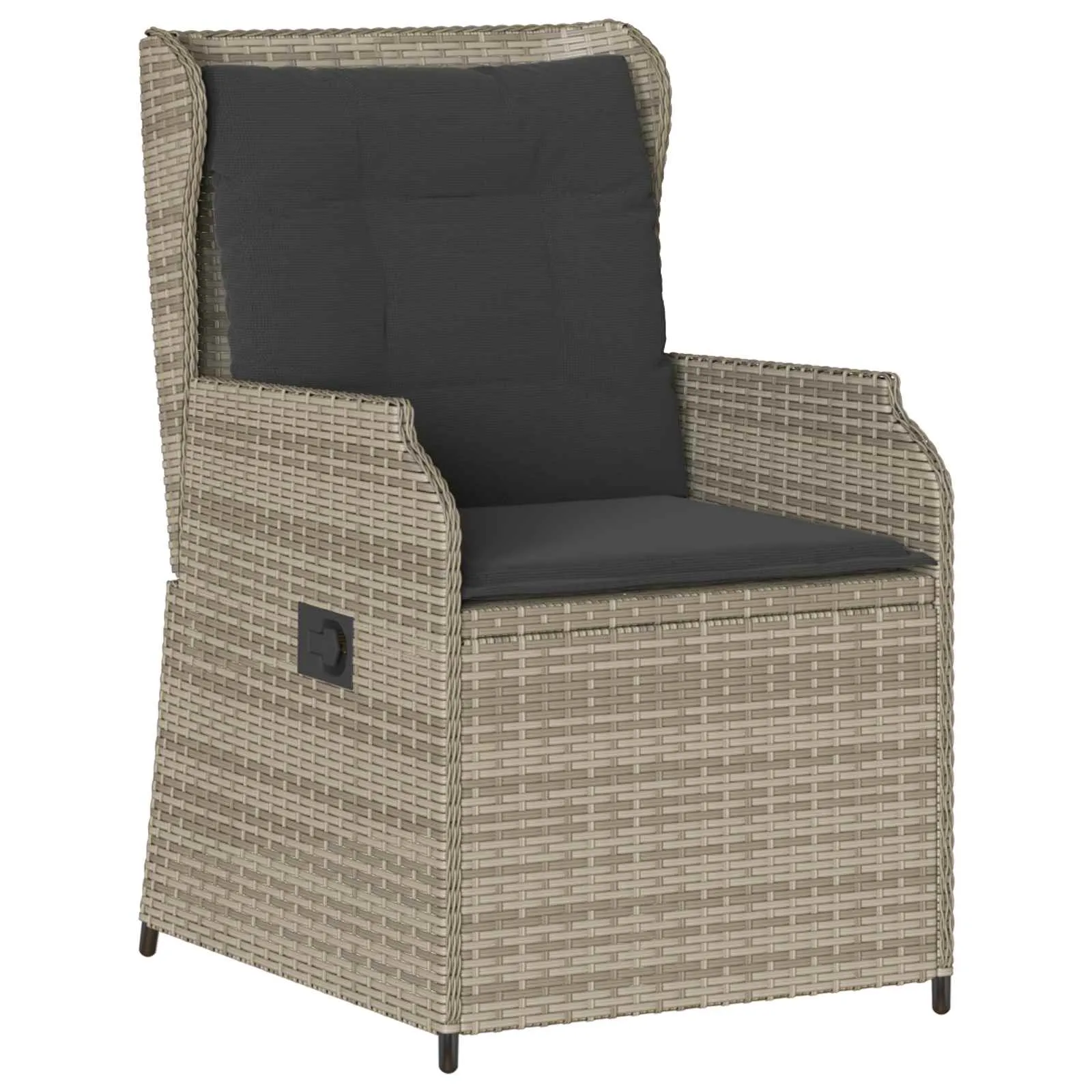 Verstellbare Gartenbank 55x67x95 cm Hellgrau aus Poly-Rattan