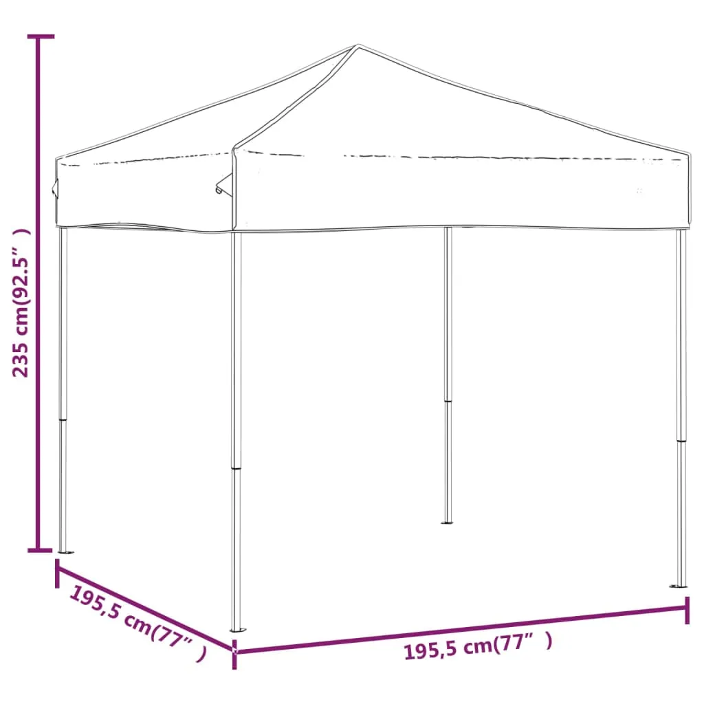 Faltzelt Pavillon Schwarz 195,5x195,5x235 cm UV- und wasserabweisend