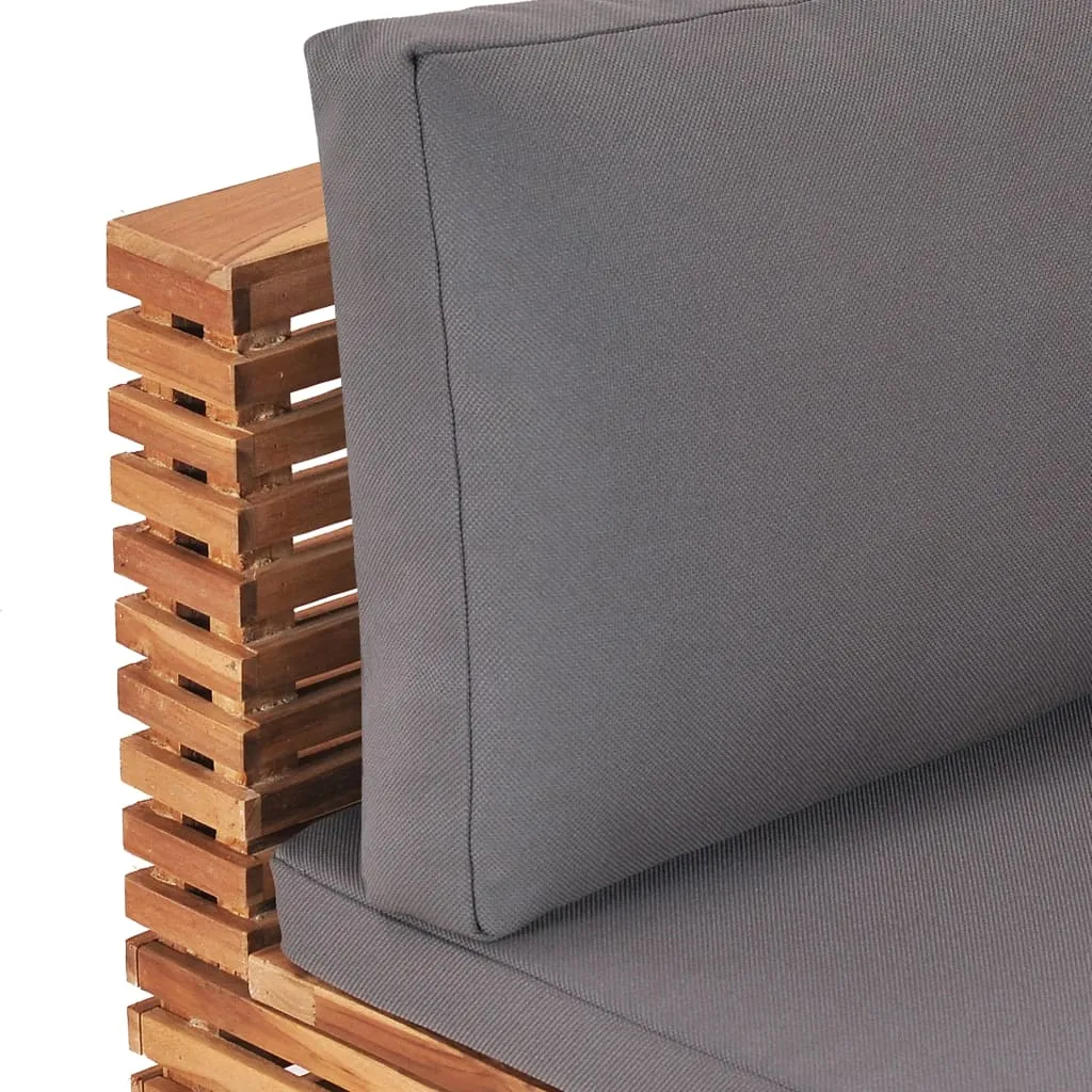 Gartensofa Naturholz 69,5 x 69,5 x 60 cm Dunkelgrau