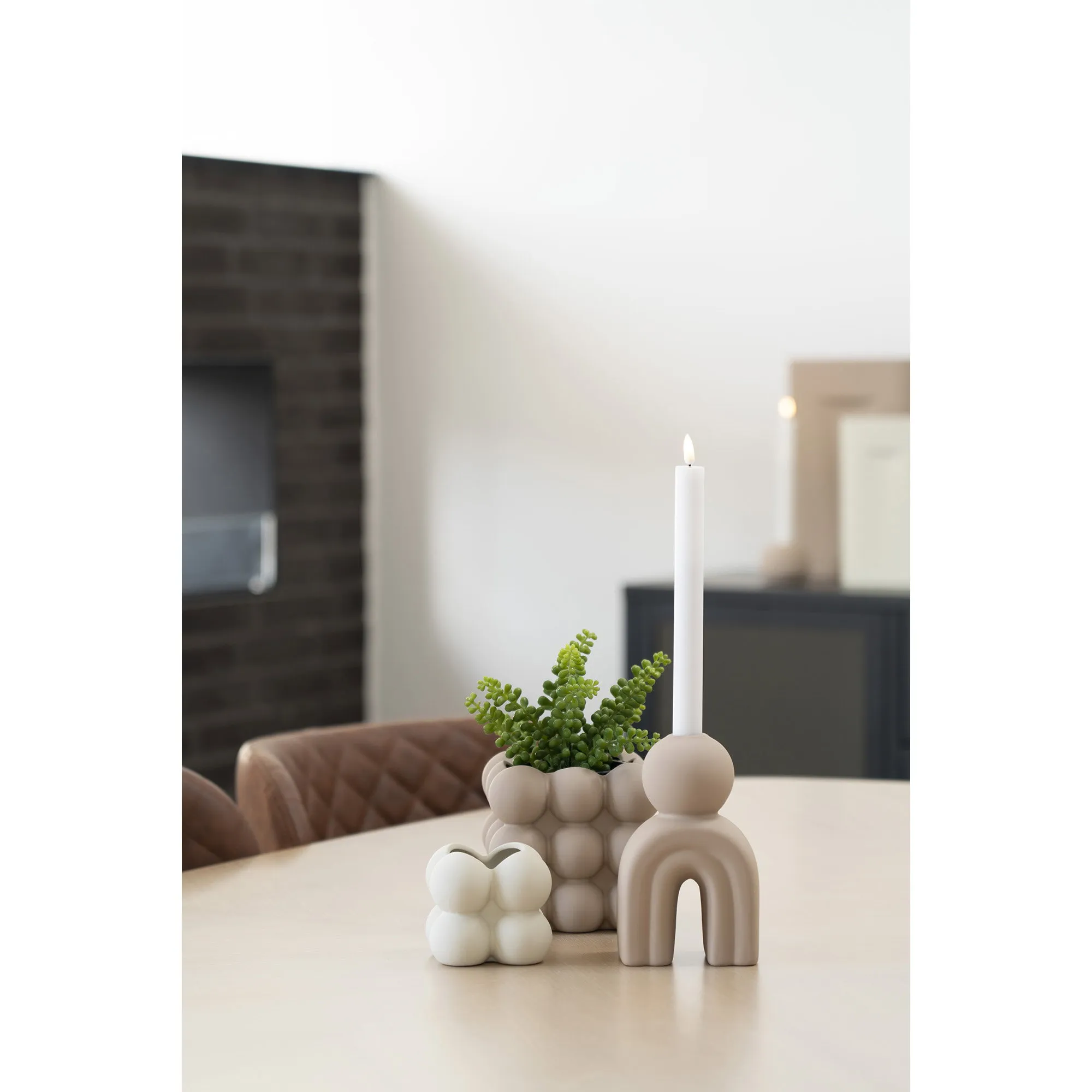 tinkaro Blumentopf Steingut Braun
