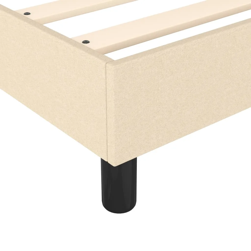 Boxspring-Bettrahmen Creme 203x120x35 cm mit Stoff und Massivholz