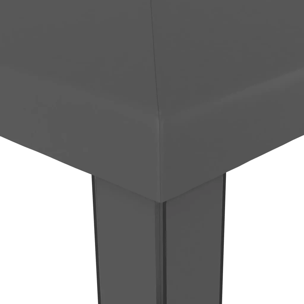 Pavillon 3x3 m Anthrazit mit doppeltem Polyester-Dach und Solar-Lichterkette