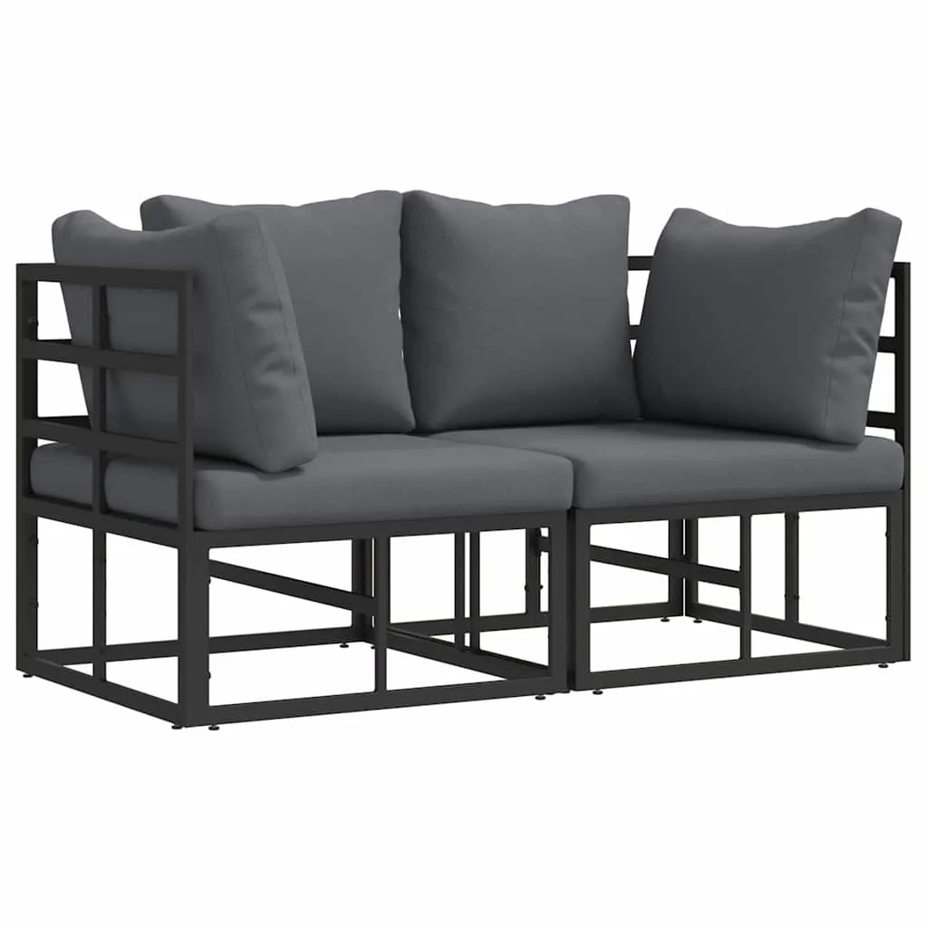 Modernes Outdoor-Möbelset 143x71,5x71 cm Schwarz Anthrazit