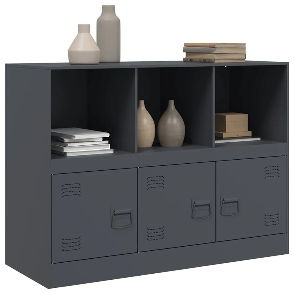 Sideboard Anthrazit 99 x 39 x 73 cm aus kaltgewalztem Stahl