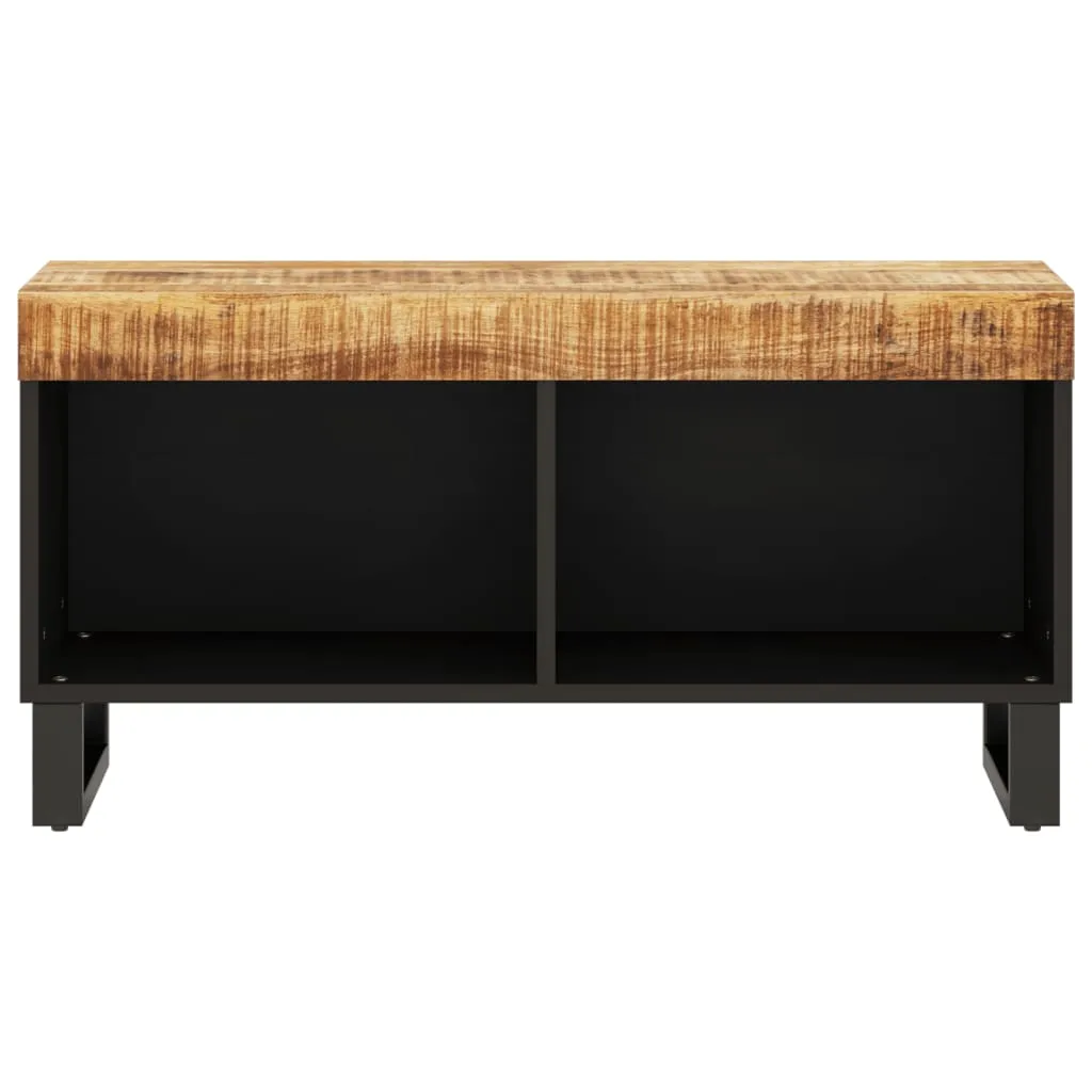 TV-Schrank aus Vollholz mit Eisenbeinen, 85 x 33 x 43,5 cm, Naturfarben