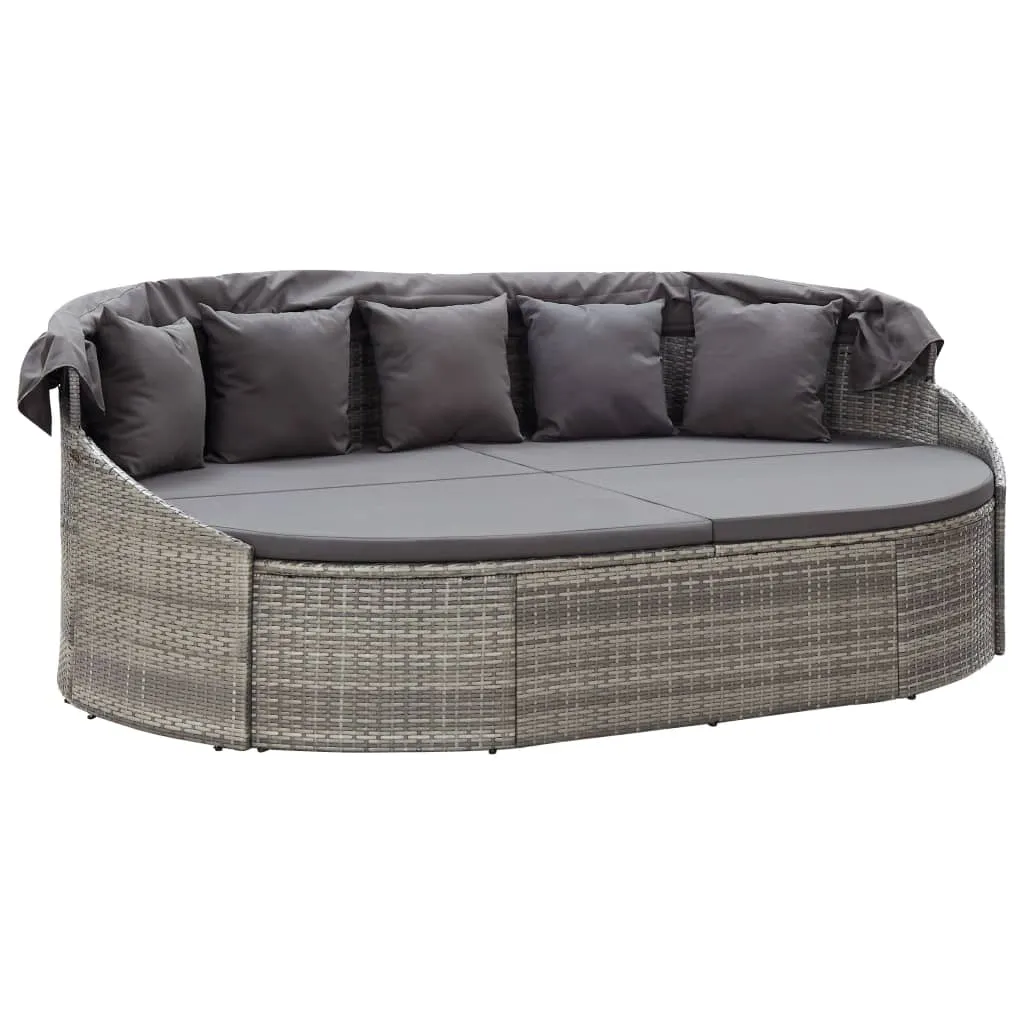 Elegante Sonneninsel 230x145x141 cm in Grau und Anthrazit