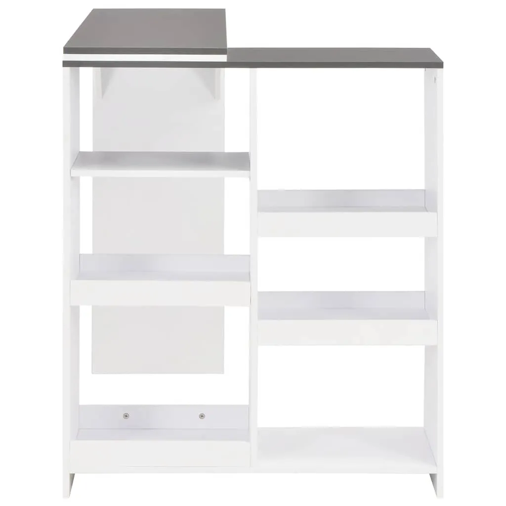 Bartisch mit Beweglichem Regal Weiß 138x39x110 cm