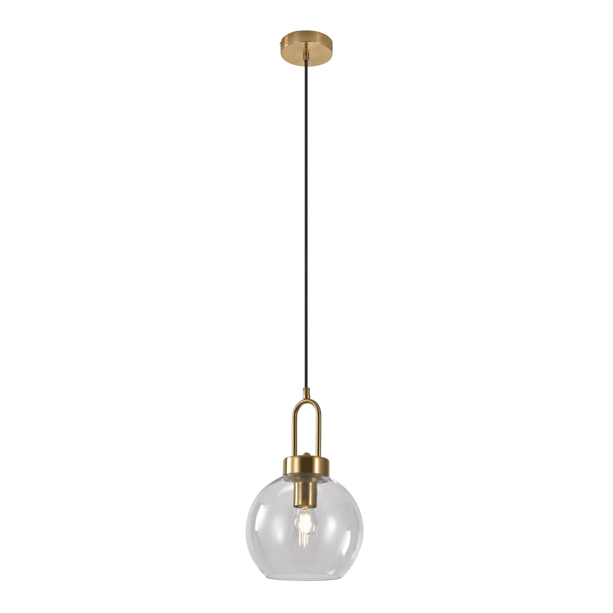tinkaro Pendelleuchte Luton Glas, Stahl Messing