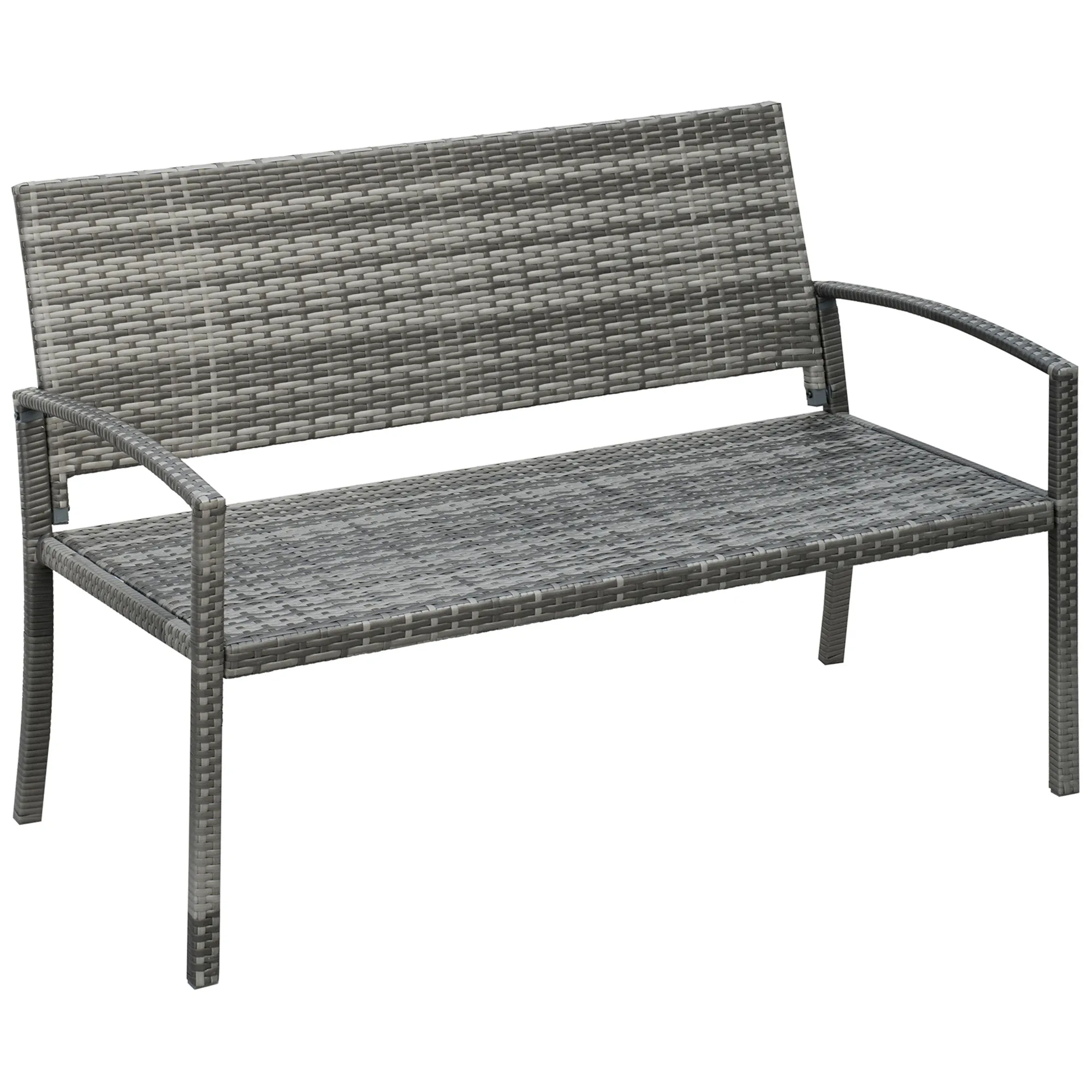 Polyrattanbank Braun B122 x T60 x H87cm für 2 Personen