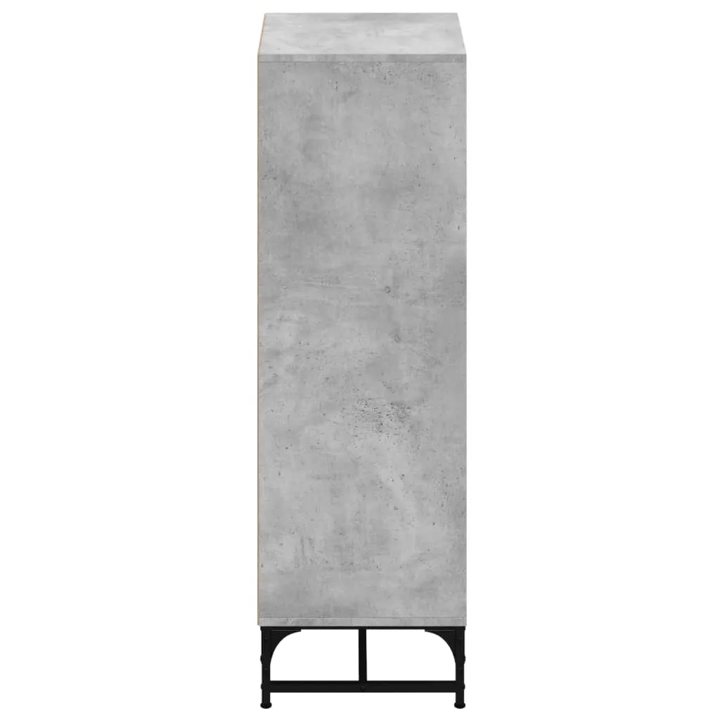 Highboard mit Glastüren Betongrau 35x37x120 cm