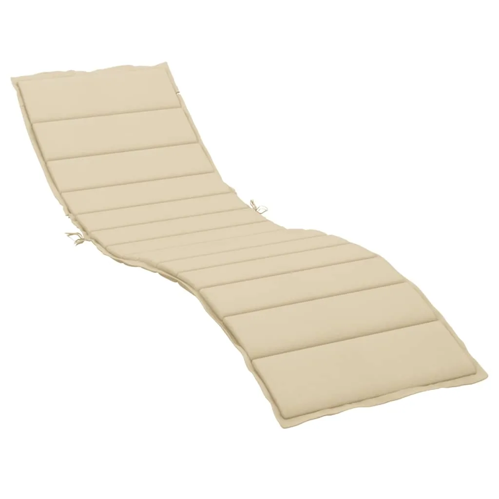Beige Liegenauflage aus Oxford-Gewebe 200 x 50 x 3 cm