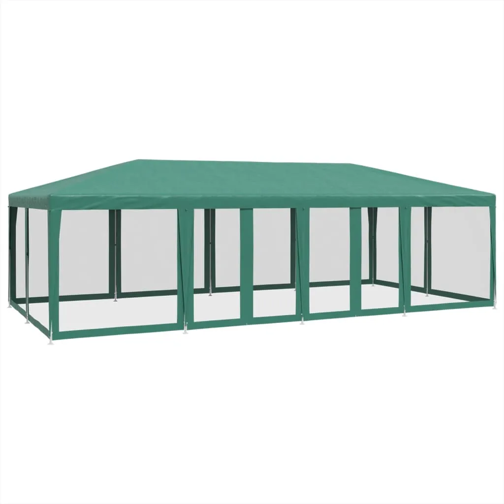Grünes Partyzelt 800x400x268 cm mit robustem Eisengestell und Mesh-Seitenteilen
