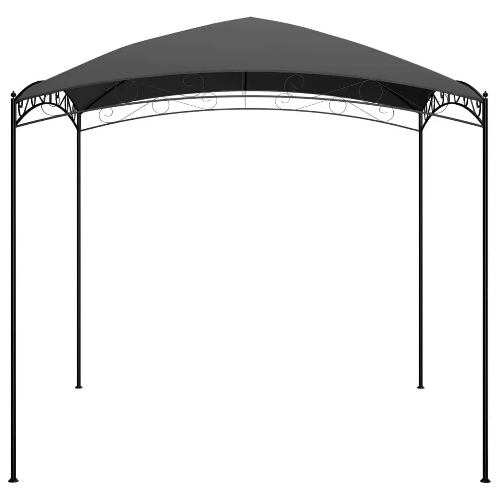 Pavillon 3x3x2,65 m Anthrazit mit Stahlkonstruktion und PA-beschichtetem Stoffdach