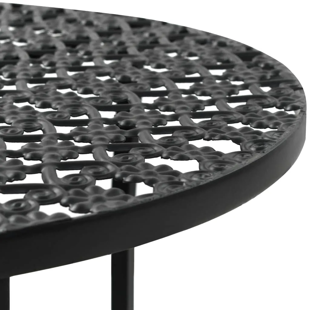 Schwarzer Bistrotisch aus Metall 40 x 70 cm