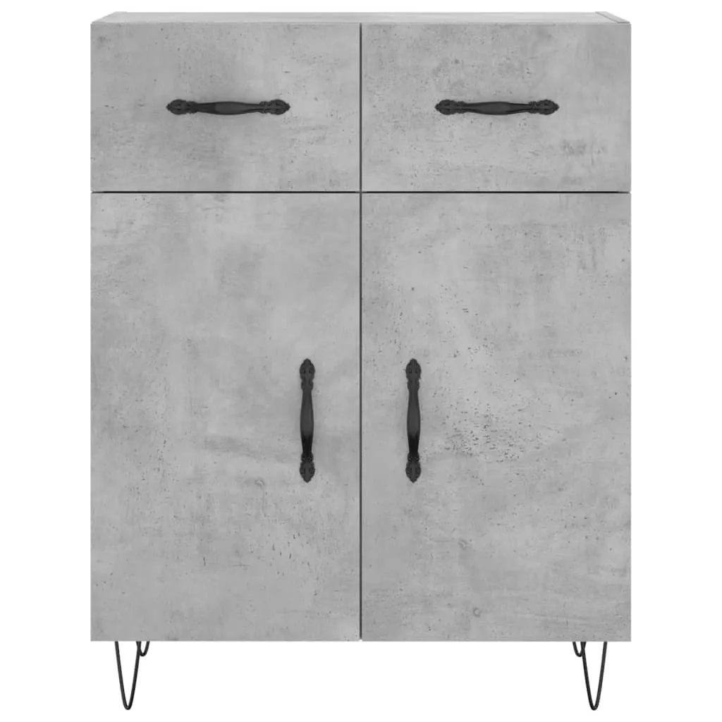 Elegantes Highboard 69,5 x 34 x 180 cm in Betongrau