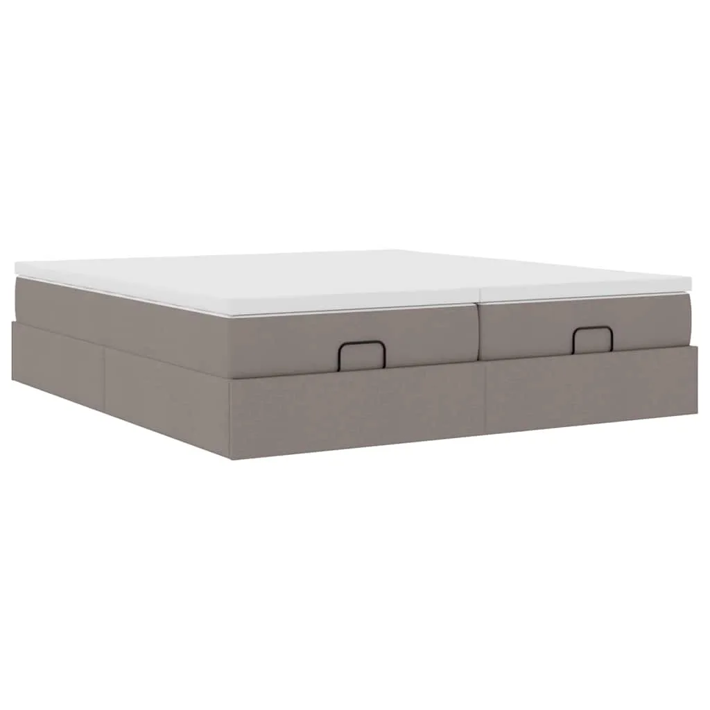 Ottomanbett mit Matratzen 203 x 160 x 23,5 cm Taupe