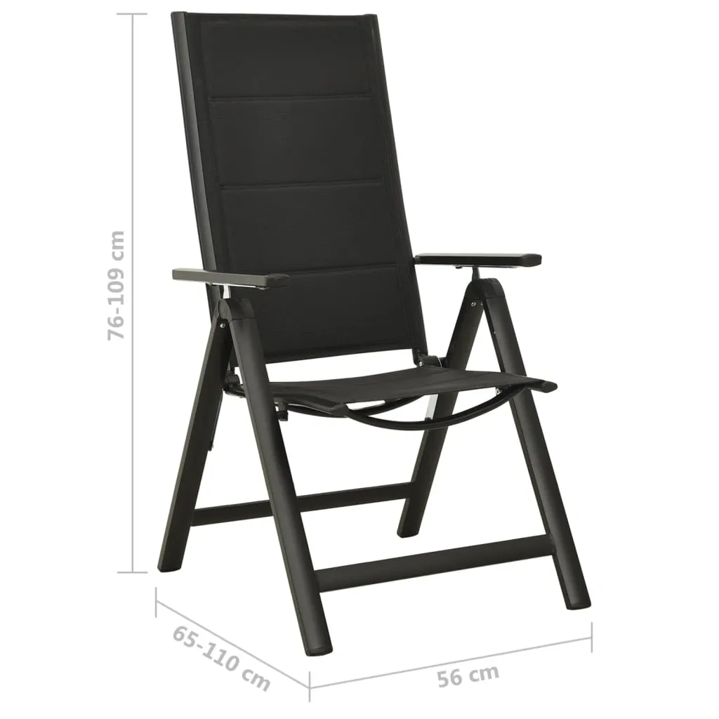 Klappbare Gartenstühle Schwarz 56 x 65-110 x 76-109 cm