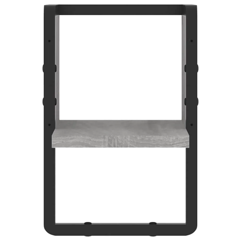 Wandregal aus Holzwerkstoff und Metall 20 x 25 x 30 cm Grau Sonoma