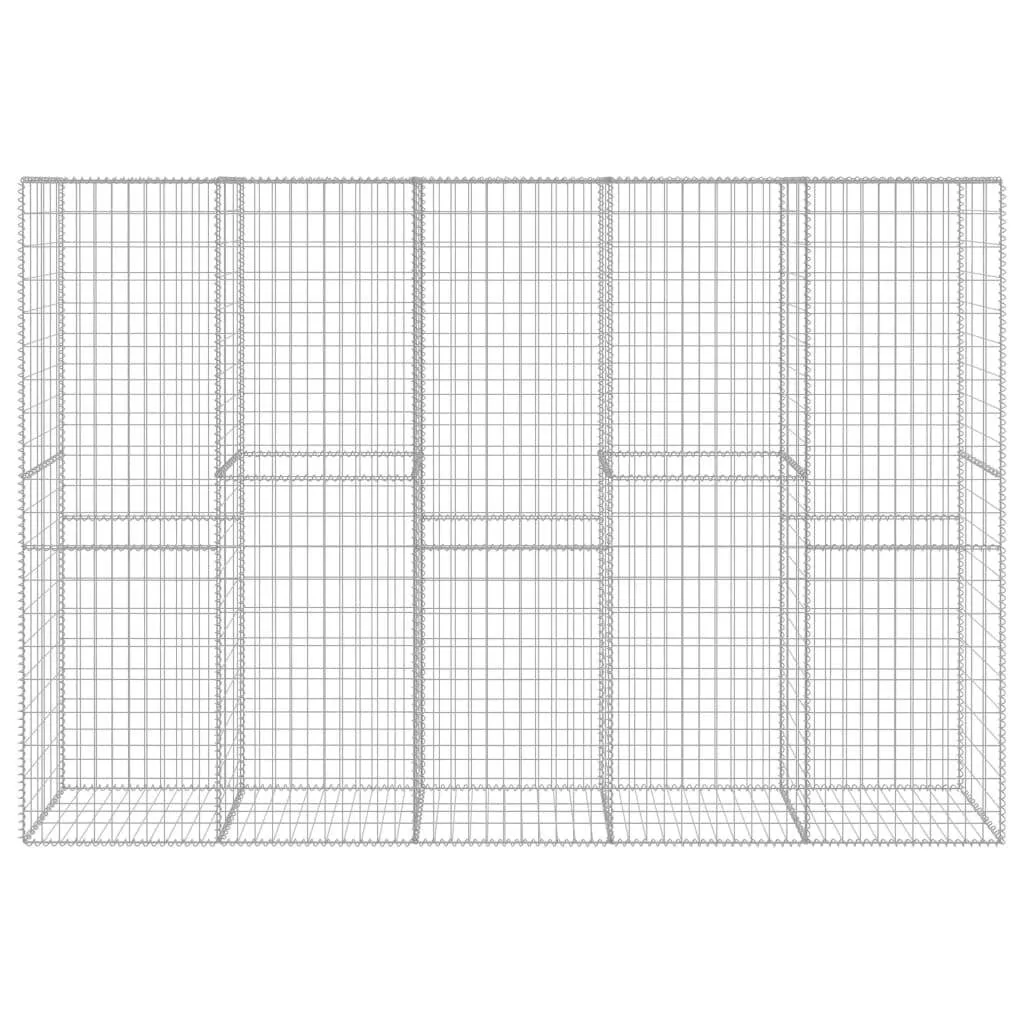 Gabione Silber 300 x 50 x 200 cm aus verzinktem Stahl