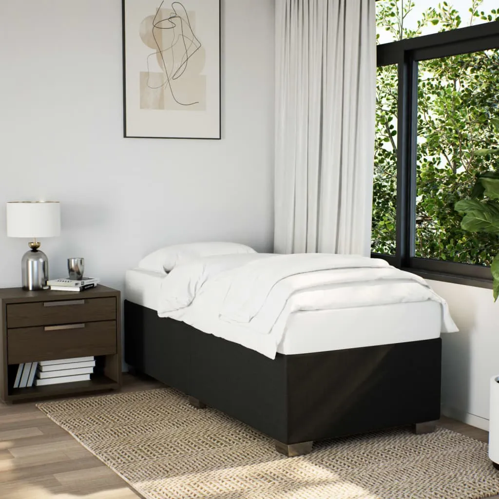 Schwarzes Stoffbett 200 x 80 x 46 cm mit verstärkten Kunststoff-Füßen