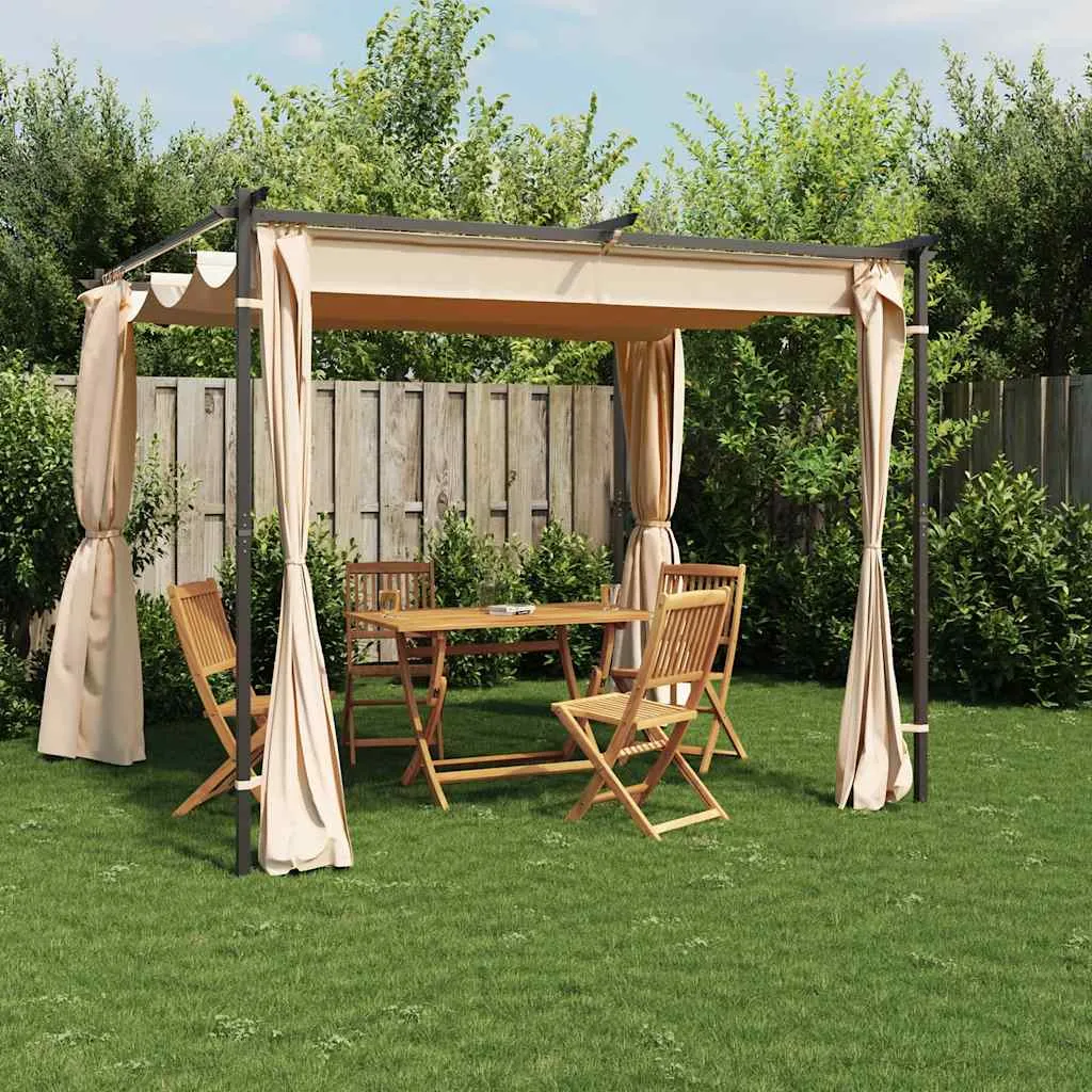 Wetterfester Pavillon Creme 3x3x2,3 m mit Stahlgestell und UV-Schutz